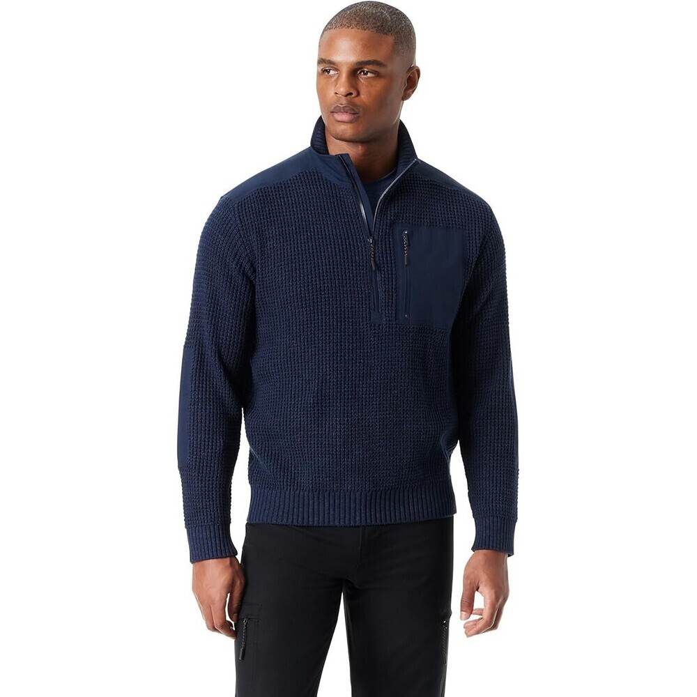 Bass Outdoor Sweater Men's Medium Blue Long Sleeve Mock Neck Pullover UPS300